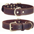 Premium Genuine Leather Dog Collar/Durable Real Leather Adjustable Collars For Male Female Small X-Small Medium Large