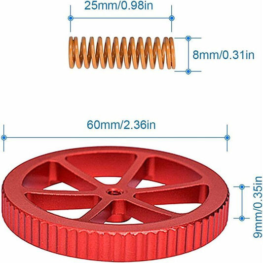 4 pcs Aluminum Upgrade Nuts Compatible With Ender 3/3 Pro/3 V2, 5/5 Plus/Pro, Cr 20 3D Printers Incl 4 pcs Hot Bed Die.