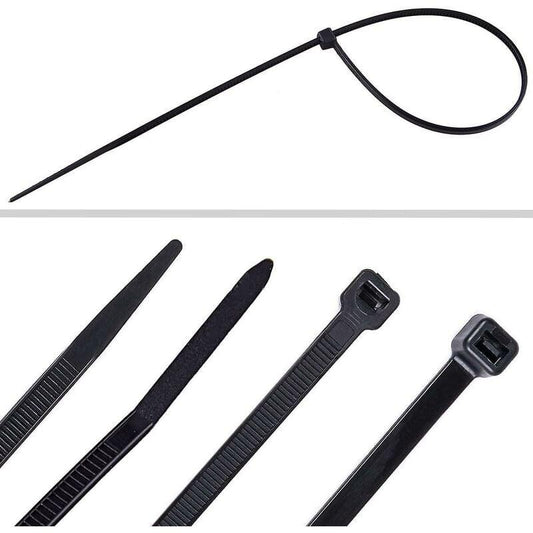 700 Piece Black Nylon Cable Ties, Lengths 4"/ 6"/ 8"/ 10"/ 12".