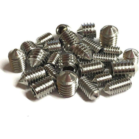 16 pcs 5Mm Length Countersunk Grub Screws, Various Metric Threads, M3, M4, M5 & M6. A2 Grade Stainless Steel Hexagon.
