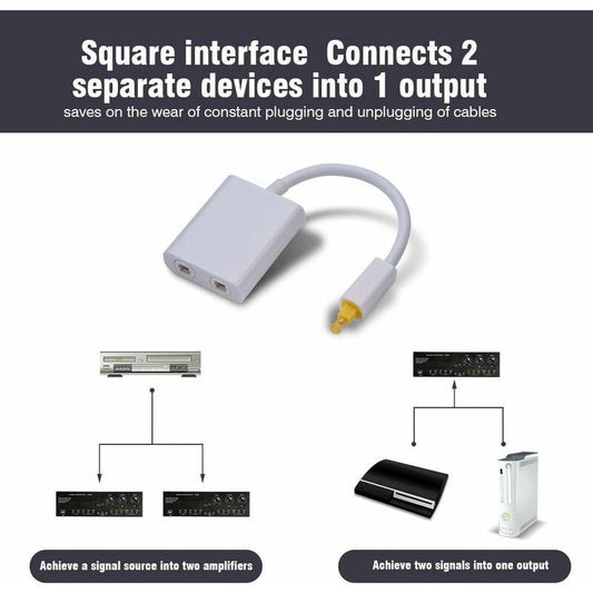 Dual Port Digital Optical Audio Splitter Easily Connect Multiple Components Without Swapping Connections Low Jitter.