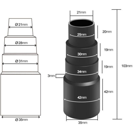 6 pcs Vacuum Hose Adapters, Vacuum Hose End Connector Adapters For Universal Shop Vacuums.