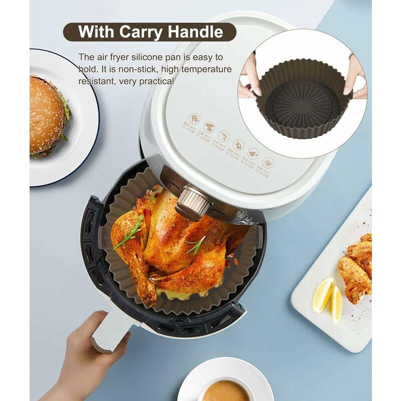 2 pcs Silicone Basket Air Fryer Accessories, Reusable Silicone Basket 16X14Cm For Airfryer, Microwave, Cake Pan,.