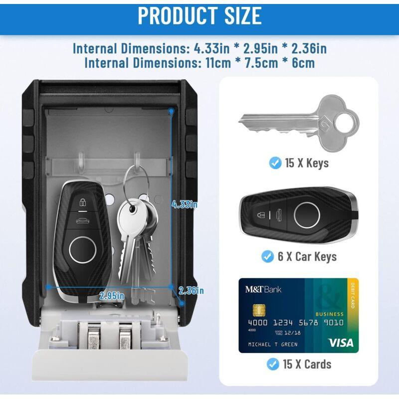 Waterproof Outdoor Security Key Box Key Box Wall Mounted Key Box Large Key Box For Keys, Cards Home Schools Offices.