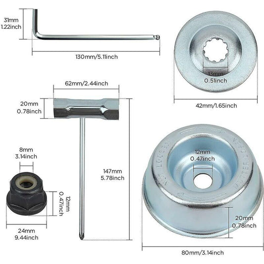 Universal Brushcutter Head Nut Kit, For Thermal Brushcutter, Stihl, Echo, Ryobi Head.