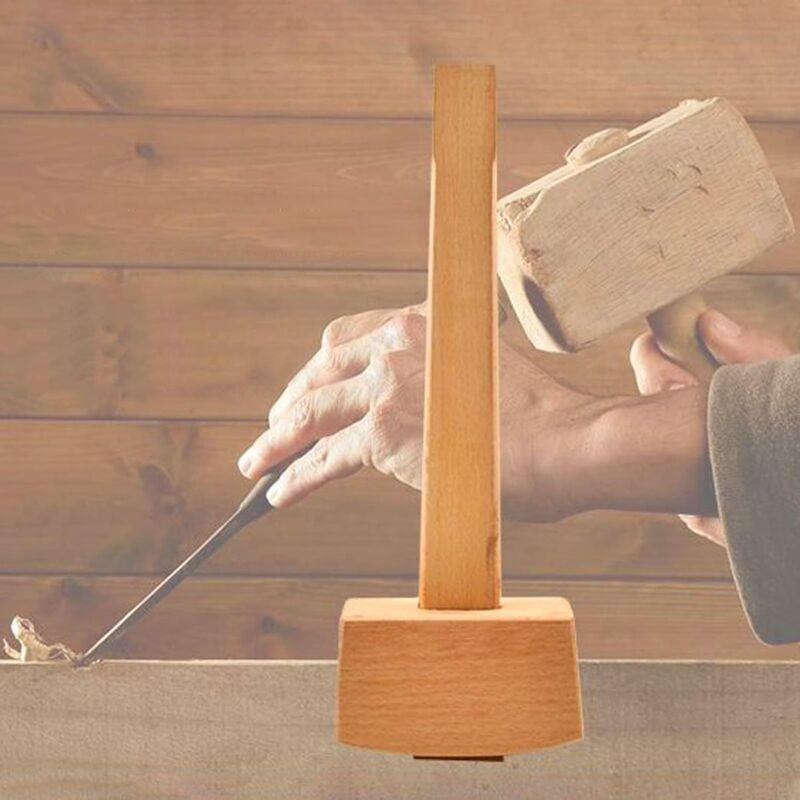 Beech Wood Mallet Hammer With Comfortable Grip Angled Striking Surface Woodworking Hammer For Carpentry Diy Woodworking.