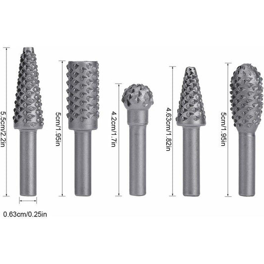 ROtary Burr Set Power Tools Wood Grinding Solid Steel Rasp Carbide Wood Carving Tool For Drill Bits For Polishing And.
