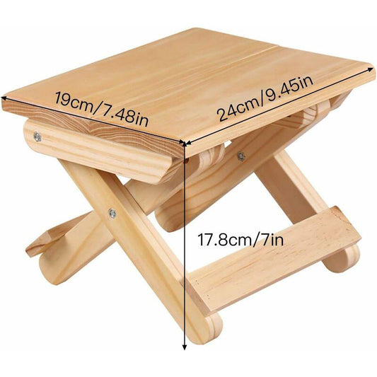 Solid Wood Folding Step Stool For Home, Play, Fishing, Garden, 24X19X17.8 Cm.