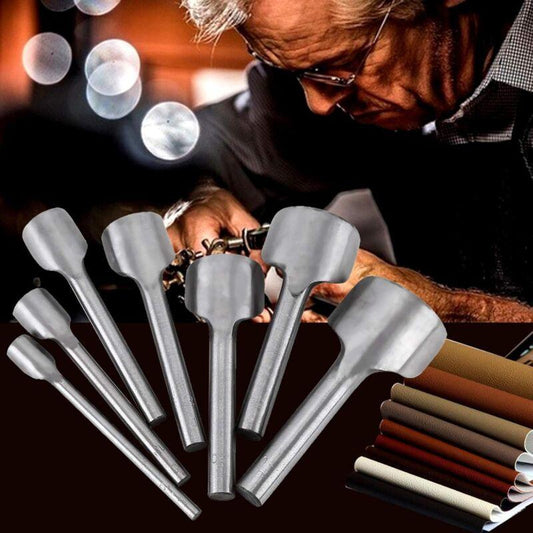 7 pcs Half ROund Diy Leather Craft Tools Arc Shape Belt End Cutter Leather Strap Semicircle Punch Tools (10-40Mm).