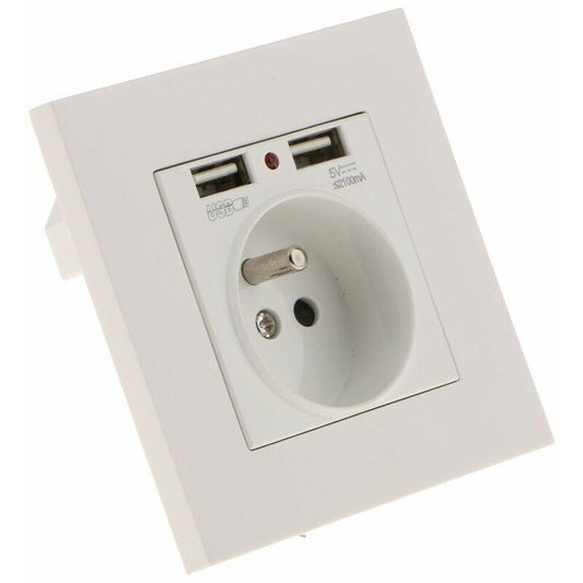 Sharplace Wall Socket, Wall Socket, Dual Usb 5V/2100Ma, 2 Port Usb Socket Convenient And Easy To Manage.