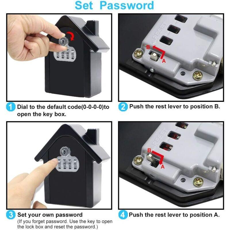 Wall Mounted Key Safe Box With Digital Code & Emergency Keys, Large Key Safe Box Xl Size Outdoor Key Safe For Home,.