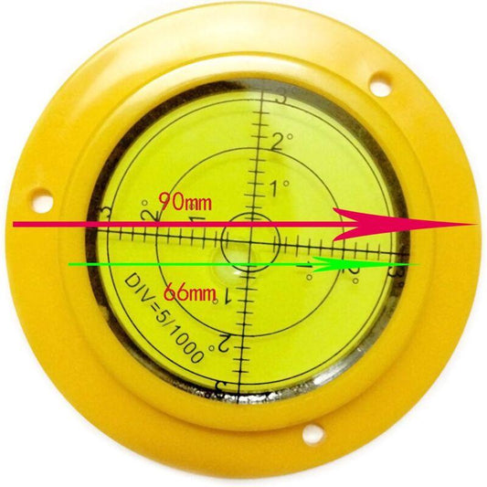 90Mm Precision ROund Spirit Level With Mounting Holes For Motorhome.