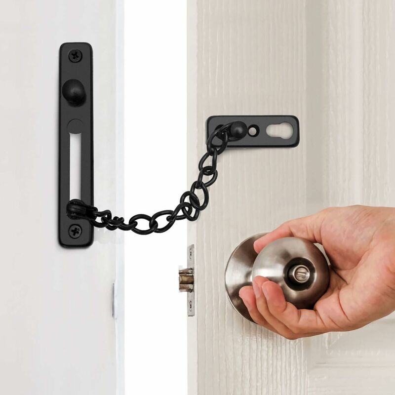 2 pcs Door Lock Chain With Screws, Anti-Theft Security Door Lock Chain For Interior Door Home Security