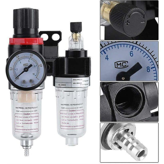 Oil Water Separator - 1/4'' Air Filter Regulator Lubricator Oil Separator With Compressor Moisture Trap Oil Separator,.