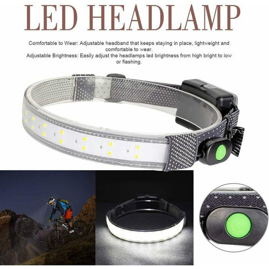 LED Headlamp, 350 Lumens, Waterproof Wide Beam Headlamp With 3 Modes Headband For Outdoor Running Hiking.
