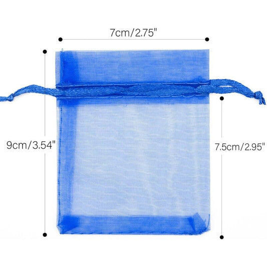 100 pcs Organza Bags 7X9Cm, Small Organza Pouches Jewelry Bags With Drawstring, For Wedding Party Favors Christmas