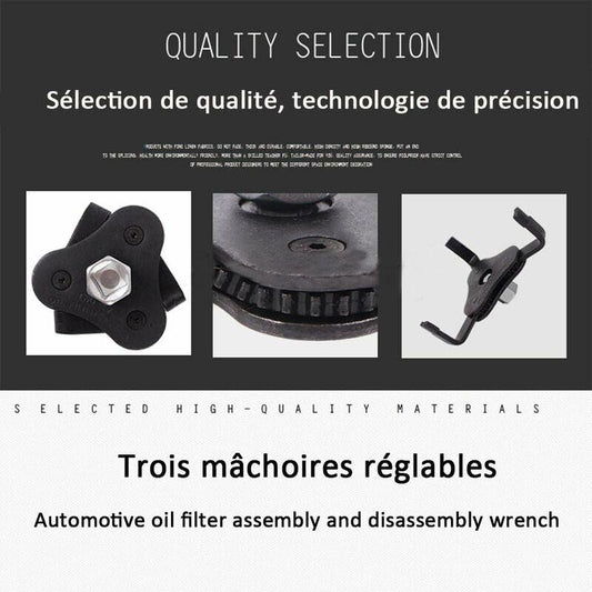 Oil Filter Wrench 3 Claws Adjustable Two Way 53-108Mm Universal.