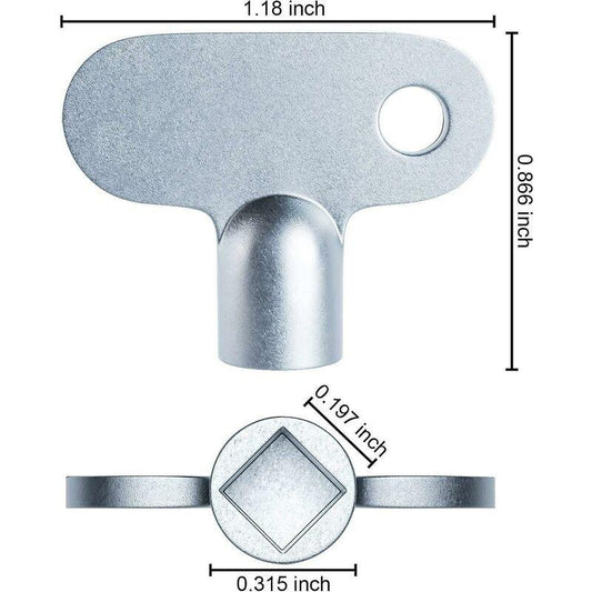 2 pcs Radiator Key Solid Radiator Bleeder Key Square Opening Radiator Key Easy Grip Hardware Clock For Valve Screw Size.