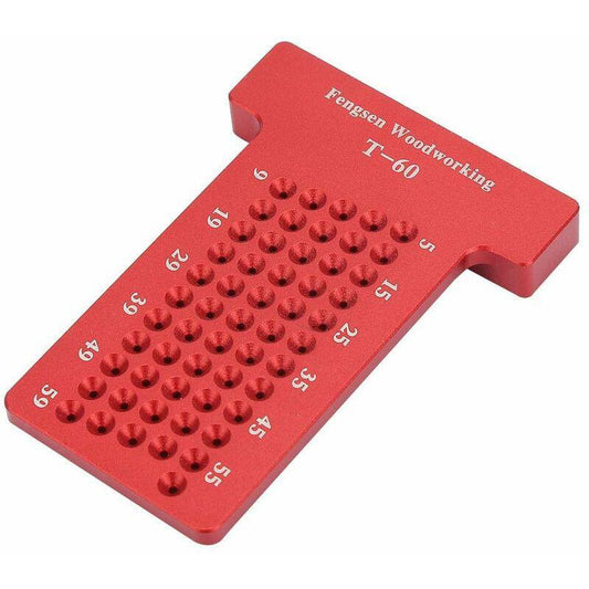 Scribing Ruler, T-Type Aluminum Alloy Woodworking Hole Gauge Carpenter Marking Tool, Wear-Resistant, For Woodworker And.