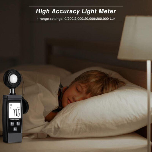 Digital Lux Meter, Practical Plant Exposure, Full With Waves Up To 200,000 Lux, Lux Meter With Maximum/Minimum Values,.
