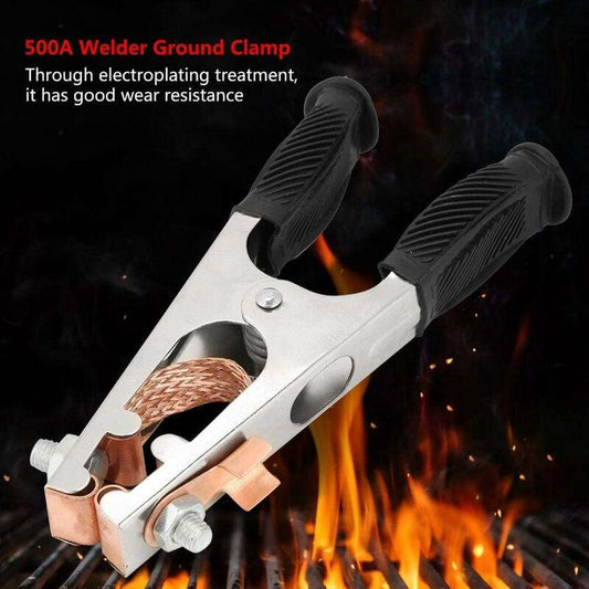 Welding Ground Clamp, Galvanized Welding Earth Clamp 500A Magnetic Ground ROd Clamp Good Conductivity For Welder For.