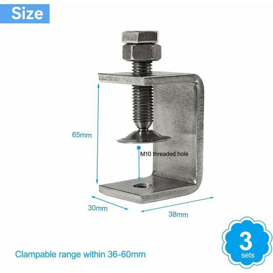 3 pcs 65Mm Heavy Duty 304 Stainless Steel C-Clamps, For Clamps, Pliers And Turnbuckles, Woodworking Tools, Diy & Auto.
