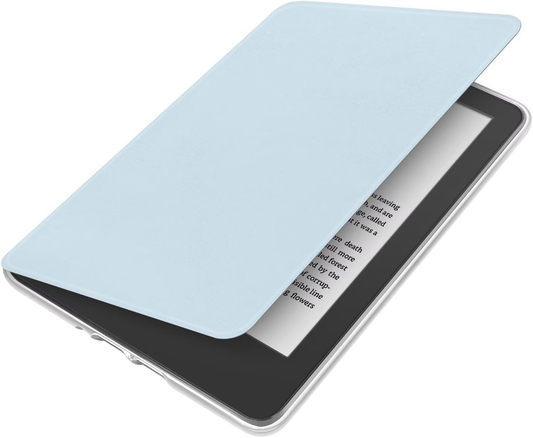 360° Rotating & Detachable Magnetic Case for 7" Kindle Paperwhite 12th Generation (2024) â Auto Wake/Sleep, Hands-Free Stand, Clear Back Cover(Light blue).