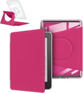 360° Rotating & Detachable Magnetic Case for 7" Kindle Paperwhite 12th Generation (2024) â Auto Wake/Sleep, Hands-Free Stand, Clear Back Cover (Rose Red).