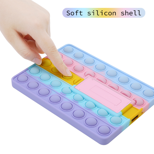 Pop It Fidget Case for Kindle Paperwhite 5 (6.8") - Rainbow Silicone Protective Cover with Standï¼Multicolored.