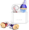Hearing aids, wireless charging hearing aids, hearing aids with magnetic charging case, dual-channel digital in-ear hearing aids with noise reduction..