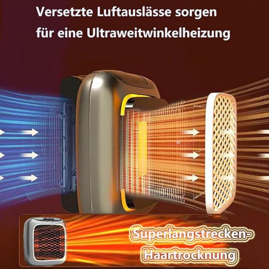 Electric radiators - Rechargeable air heater with remote control, Mini ceramic fan heater, bathroom, energy saving, Quiet heating, 1200W heater with 12-hour timer, thermostat.