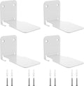 4-piece set - Invisible shelf - Wall shelf - Multifunctional metal shelves - Floating shelves - Wall shelf - Shelf - with screws - for office, classroom and bookstore - White - 6.6 x 6 x 10.5 cm