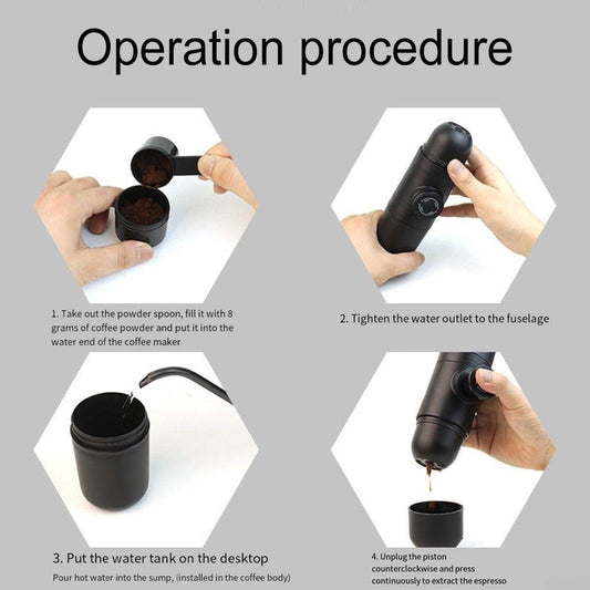 Portable manual coffee maker for travel â ideal for outdoor camping.