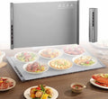 250W roll-up electric hot plate with 8 temperature settings and a 6-hour timer, for buffets, made of waterproof silicone, grey.