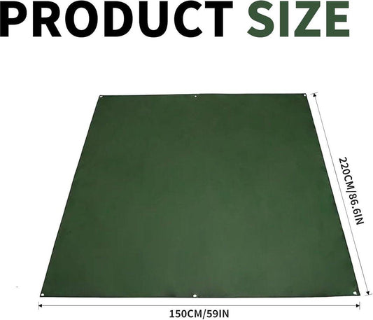 Waterproof camping tarp 2x1.5m - With rings - Heavy-duty groundsheet for tents, outdoor - ets and hammocks.