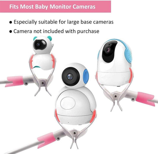Babyfoon Camera Mount, Camera Holder, Baby Monitor Mount with 3 Straps, No Drilling Required, Flexible and Adjustable, Universal Baby Monitor Mount, Compatible with Most Baby Monitors (Pink).