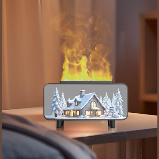 Snow House 3-in-1 Humidifier - Aromatherapy - Bedroom - Automatic Fragrance Diffuser - Mood Lighting - 7 Colors - Halloween Decoration - Christmas Gifts - For Home/Office - Wit.