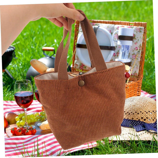 Lunch bag - Insulated bags - Tote bag - Shopping bag - Storage bag - Simple lunch bag - Outdoor lunch bag - Bento tote bag - Mini Bento bag - Lunch bag - Storage bag - Corduroy.