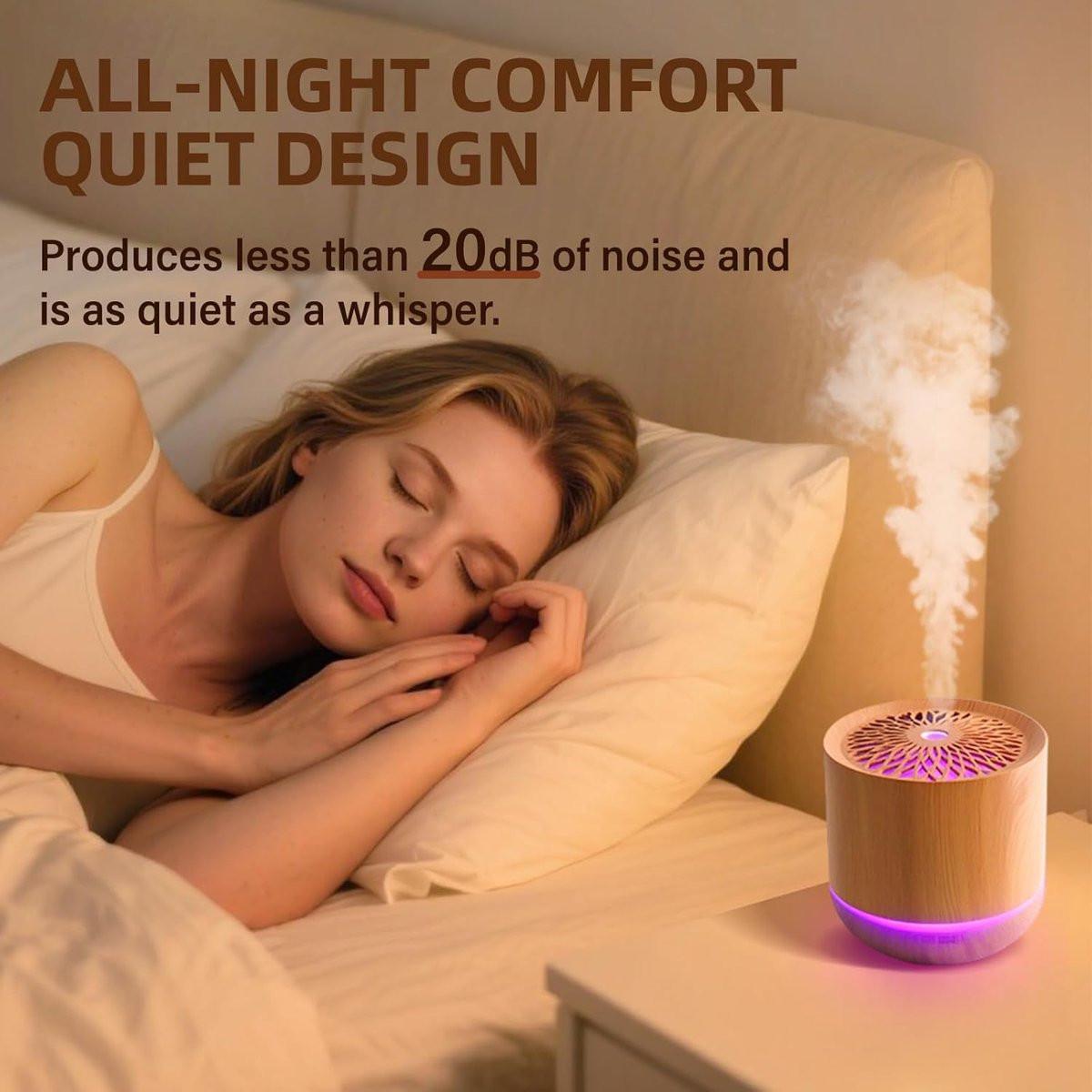 Humidifiers - Aromatherapy Humidifier - 300ml Diffuser - Air Humidifier - Room Humidifier - 7-Color LED - Light and Automatic Shut-Off - Essential Oil Diffuser for Home and Office (Light Color).