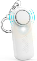Personal Alarm - 130 dB - Security Siren - Self-Defense Siren - With LED Light-Up Keyring - For Children, Women, Students and Seniors (White).
