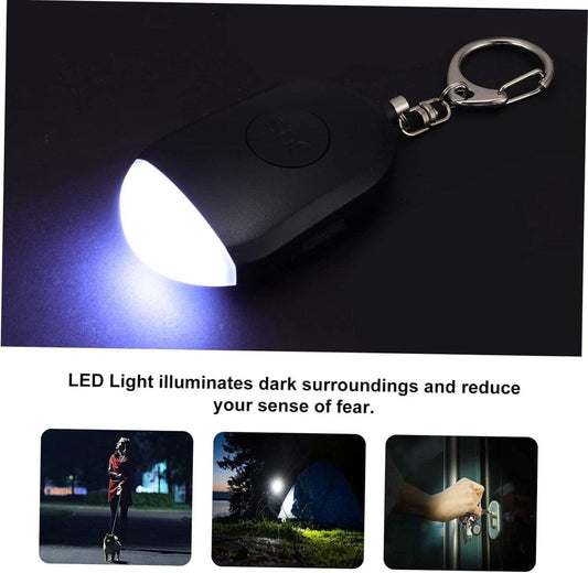 Portable Security Alarm - Personal Alarm - with LED - Emergency Alarm - SOS Button - Alarm Keychain - for Women - Personal Alarm for Outdoor Activities - Personal Alarm Keychain (Black).