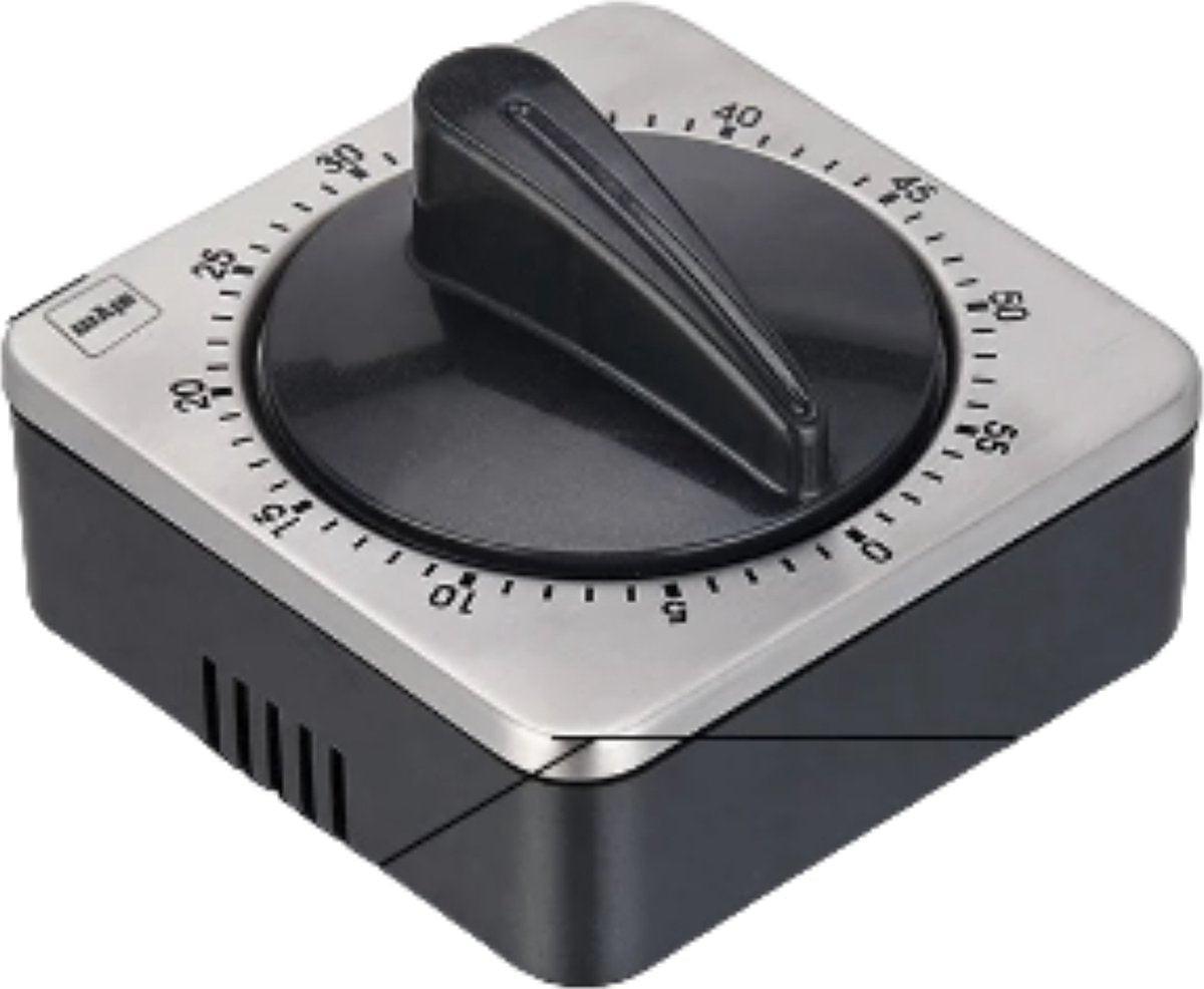 Black Square Analog Kitchen Timer.