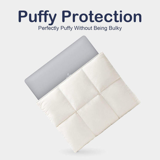 Laptop Bags - Women's Bags - Comfortable and Soft Laptop Sleeve - 13" 14" - Padded Bag with Pillowcase - White.