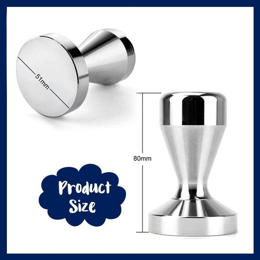 Coffee press - 51 mm coffee press - Ergonomic filter holder - Basis stainless steel espresso press - Coffee maker accessory - For 51 mm filter holders.