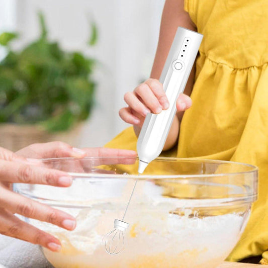 Electric milk frother, manual, rechargeable, mini whisk, USB rechargeable, 3 speeds, for lattes, cappuccinos, coffee, cream, hot chocolate, eggs, etc..