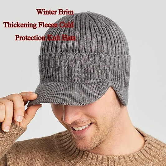Beanie - Men's Beanie - Winter Beanie - Knitted Beanie - Ski Beanie - Thick Beanie - Thermal Protection for Outdoors - Elastic Earflaps - Skiing - Snowboarding - Cycling - Walking - Black - Gift Idea for Him/Her
