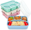 Lunch boxes - adult lunch box - child lunch box - snack box - 4-pack - compact - stackable - four colors - BPA-free, reusable - designed for portion control - School and restaurant meals.
