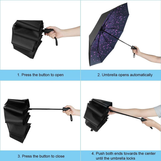 8-rib windproof travel umbrella, automatic folding travel umbrella, windproof umbrella with automatic opening and closing, portable umbrella for men and women