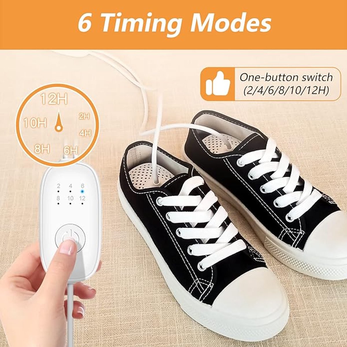 Shoe dryer - Women's shoes - Electric shoe dryer - Boot dryer - Boot warmer - Ozone deodorizer with timer function - No noise - Sturdy cord