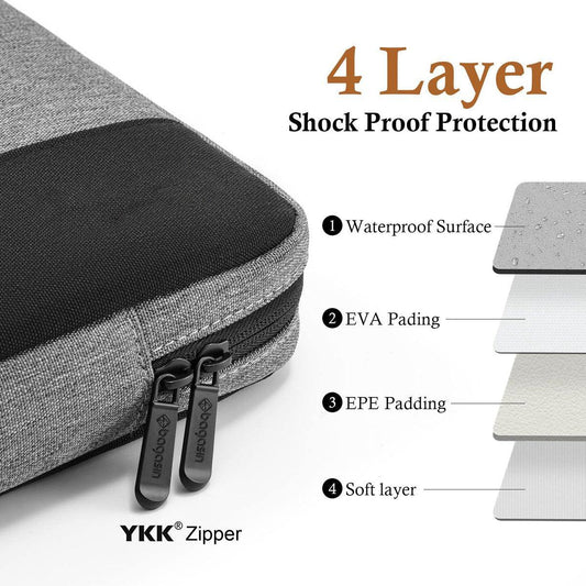 15.6-inch Laptop Sleeve - Shockproof, Scratch-resistant, and Splash-proof - Includes an Extra Storage Compartment for Baby Clothes Accessories - Black/Gray.